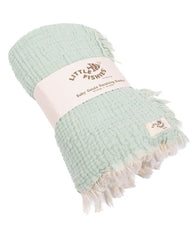 Little Fishies Gauze Receiving Blanket - Seafoam