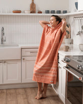 Classic Stripe Hooded Poncho - Seaglass