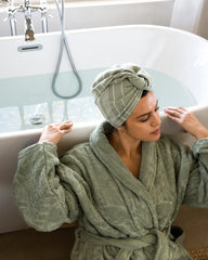 Micro Waffle Robe Sage