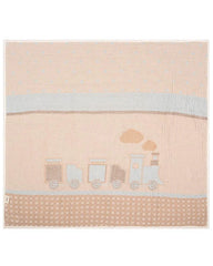 Choo-Choo Train Gauze Hooded Blanket Single