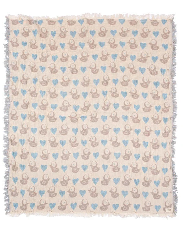 Ducky Gauze Receiving Blanket Single with Pouch