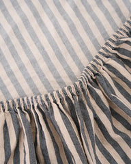 Classic Micro Twill Stripe Melange Fitted Sheet Steel Grey