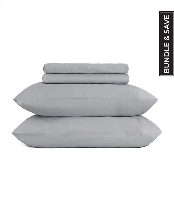 Signature Percale Solid Sheet Set Grey